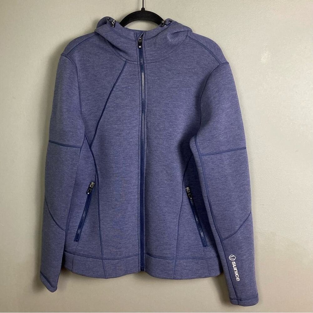Sunice Performance Jacket Mens M NEW Fitted Hooded full Zip Pockets Blue